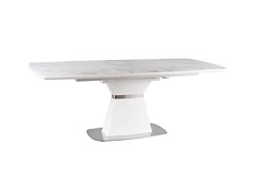 
	Dizajnovo zaujímavý jedálenský stôl SATURN II CERAMIC sa stane centrálnym bodom každej jedálne.

	• Jedinečný vzhľad spočíva vo veľkej doske, ktorú je možné roztiahnuť až do 210 cm.

	• Vizuál dopĺňa originálna podnož a podstavcová doska.

	• Zásluhou farebnej kombinácie bielej matnej s bielym mramorom sa stane dekoráciou celej izby.

	• Stôl disponuje aj dekoratívnym prvkom v podobe oceľového pásu na podnoži.

	• Materiál: MDF+keramika/ MDF+brúsená oceľ

	• Farba: biely mramor/ biela matná

	• Dodávaný v demonte.

	 

	Farba stola na Vašom monitore sa nemusí zhodovať so skutočným farebným prevedením produktu. 
