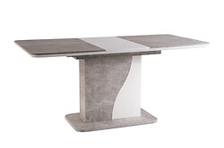 
	
		Dizajnovo zaujímavý jedálenský stôl SYRIUSZ sa stane centrálnym bodom každej jedálne.
	
		• Jedinečný vzhľad spočíva v doske, ktorú je možné roztiahnuť až do 160 cm.
	
		• Vizuál dopĺňa originálna mohutná podnož a podstavcová doska.
	
		• Zásluhou farebnej kombinácie bielej matnej a imitácie betónu sa stane dekoráciou celej izby.
	
		• Maximálna nosnosť stola je do 40 kg.
	
		• Materiál: laminovaná doska
	
		• Farba: biela matná/ betón
	
		• Dodávaný v demonte.
	
		 
	
		Farba stola na Vašom monitore sa nemusí zhodovať so skutočným farebným prevedením produktu. 


	 
