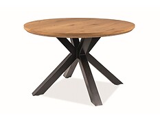 
	Jedálenský stôl RITMO predstavuje ideálny prvok nábytku do každej modernej jeádlne.

	• Dizajn je založený na okrúhlej hlavnej doske vyrobenej z prírodnej dyhy.

	• Podnož atypického tvaru pozdvihuje úroveň atraktivity.

	• Materiál: prírodná dyha/ kov

	• Farba: dub/ čierna

	• Dodávaný v demonte.

	 

	Farba stola na Vašom monitore sa nemusí zhodovať so skutočným farebným prevedením produktu.
