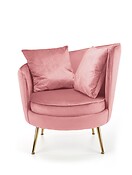 
	Relaxačné kreslo ALMOND je ideálnym prvkom do interiéru pre milovníkov vkusného nábytku.

	• Originálny dizajn sa zakladá na látkovom čalúnení.

	• Sympatie sú podporené jedinečným tvarom operadla.

	• O pohodlné sedenie sa postará sedadlo s matracom.

	• Luxusný vzhľad je doplnená štíhlymi nôžkami v zlatej farbe.

	• Súčasťou ponuky sú 2 vankúšiky.

	• Materiál: tkanina Velvet/ oceľ chrómovaná

	• Farba: ružová/ zlatá

	• Dodávaná v demonte.

	 

	Farba kresla na Vašom monitore sa nemusí zhodovať so skutočným farebným prevedením produktu.
