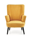 
	Relaxačné kreslo DELGADO osvieži interiér každej obývačky, či domácej pracovne.

	• Veľkolepý dizajn sa zakladá na vysokom operadle, pohodlnom sedadle a širokých lakťových opierkach.

	• Drevené nôžky zabezpečia dobrú stabilitu.

	• Sympatie podporuje dekoračné šitie.

	• Materiál: Látka Velvet/ drevo

	• Farba: horčicová/ wenge

	• Maximálna nosnosť kresla je do 120 kg.

	 

	Farba kresla na Vašom monitore sa nemusí zhodovať so skutočným farebným prevedením produktu. 
