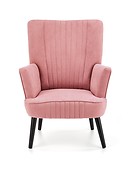 
	Relaxačné kreslo DELGADO osvieži interiér každej obývačky, či domácej pracovne.

	• Veľkolepý dizajn sa zakladá na vysokom operadle, pohodlnom sedadle a širokých lakťových opierkach.

	• Drevené nôžky zabezpečia dobrú stabilitu.

	• Sympatie podporuje dekoračné šitie.

	• Materiál: Látka Velvet/ drevo

	• Farba: ružová/ wenge

	• Maximálna nosnosť kresla je do 120 kg.

	 

	Farba kresla na Vašom monitore sa nemusí zhodovať so skutočným farebným prevedením produktu. 
