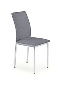 
	Jedálenská stolička K137 je vyrobená z chrómovanej ocele.
	• Celkový vzhľad pôsobí originálne vďaka formovanému tvaru operadla stoličky a prešívanému vzoru na povrchu čalúnenia.
	• Povrch je potiahnutý ekokožou.
	• Materiál: chrómovaná oceľ / ekokoža
