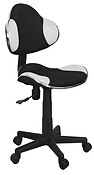 
	Detská stolička Q-G2 má povrch potiahnutý membránovou nábytkovou látkou.
	• Nastavenie výšky kresla je možné pomocou plynového piestu, ktorý sa ovláda pákou pod sedadlom stoličky.

	• Stabilitu zabezpečuje podnož s piatimi ramenami na plastových kolieskach.
	• Farebné prevedenie: čierno-biela.
	• Na stoličke je použitý základný mechanizmus.
	• Maximálna nosnosť stoličky je do 90 kg.

	• Dodávaná v demonte.

	 

	Farba stoličky na Vašom monitore sa nemusí zhodovať so skutočným farebným prevedením produktu. 
