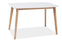 Jedálenský stôl MOSSO I v škandinávskom štýle má obdĺžnikový tvar. 
• Jednoduchý a elegantný tvar vzniká kombináciou vrchnej dosky (MDF) v bielej farbe a drevenými nožičkami (dub).
• Stôl z kvalitného materiálu je vhodný do každej modernej jedálne a je možné ho kombinovať podľa vlastnej predstavy s inými produktmi z našej ponuky.