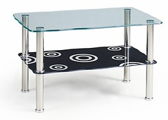Konferenčný stolík HALIA je dokonalým prvkom pre modernú obývačku.
• Vďaka úsporným rozmerom je vhodný do menších priestorov.
• Disponuje špecifickým farebným podaním, kde vrchná doska stola je z číreho skla, spodná časť je zo skla s čierno-bielym motívom a plní odkladaciu funkciu. 
• Zásluhou skvelého vzhľadu je kombinácia nerezu a skla. 
• Stôl je dodávaný v demonte a montáž je veľmi jednoduchá.