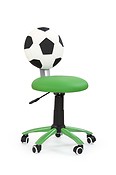Detská stolička GOL je vhodná do klasickej chlapčenskej izby vďaka svojmu dizajnu s futbalovým motívom.
• Mobilitu stoličky zaisťuje päť ramien s plastovými kolieskami. 
• Model je čalúnený zelenou eko kožou a okrúhle operadlo je čalúnené v podobe futbalovej lopty.
• Nastavenie výšky kresla je možné pomocou plynového piestu, ktorý sa ovláda páčkou pod sedadlom stoličky. 
• Kreslo je otočné a funkcia TILT zaisťuje plynulé hojdanie. 