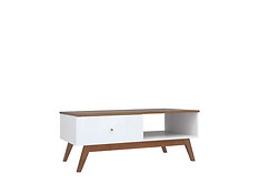 Charakteristika: 

•    Praktický konferenčný stolík LAW1S z kolekcie HEDA.
•    Stolík obsahuje 1 zásuvku a 1 otvorený regál.
•    Úzke nohy vizuálne nadľahčujú celý model a dodávajú nábytku retrospektívny charakter.
•    Príznačné sú minimalistické úchytky.
•    Jednoduchá montáž. 


Kolekcia HEDA v originálnom Vintage štýle dodá každému interiéru tú správnu atmosféru. Jednoduchý dizajn tvorený kombináciou prírodnej farby dreva s bielym leskom vytvára pocit nostalgie. Jedinečnosť kolekcie je tvorená minimalistickým a zároveň praktickým dizajnom nábytku na vysokých nohách.
