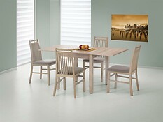 Rozkladací jedálenský stôl GRACJAN  poskytuje dve využiteľné plochy podľa potreby momentu. 
• Krásu jednoduchých tvarov ocenia najmä milovníci univerzálnych riešení.
• Masívny stôl, ktorý je možné rozložiť až na dĺžku 160 cm sa prispôsobí počtu zúčastnených osôb.
• Stôl určený na rodinné obedy alebo večere je v súlade s najnovšími trendmi v interiérovom dizajne.
• Materiál: laminátová doska, ABS hrany, nohy - MDF laminovaná. 
• V ponuke je v troch farebných prevedeniach: jelša/ biela, dub sonoma/ biela, dub sonoma.
• Stôl je dodávaný v demonte a montáž je veľmi jednoduchá.
• Cena neobsahuje stoličky. 
• Vhodné dokúpiť stoličky DARIUSZ 2.
