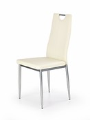 
	Jedálenská stolička K202 je určená pre milovníkov moderného nábytku.
	• Skvelý vzhľad je zásluhou práškovanej ocele a farebnej ekokože.
	• Novodobý dizajn dopĺňa jednoduchá konštrukcia, ktorá sa skladá zo štyroch nôh a komfort zabezpečuje čalúnené sedadlo a mierne profilovaná opierka chrbta.
	• Vhodne doplní Vašu jedáleň, obývaciu izbu alebo kanceláriu.
	• V ponuke vo viacerých farebných prevedeniach.

	
	Farba stoličky na Vašom monitore sa nemusí zhodovať so skutočným farebným prevedením produktu.
