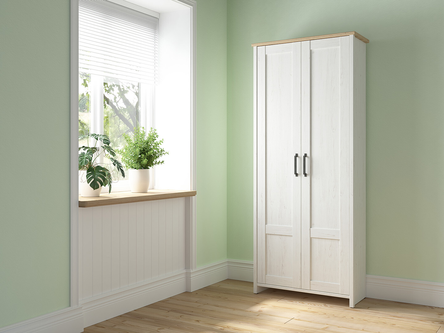 Skriňa LOKSA SZF2D/85 borovica biela andersen