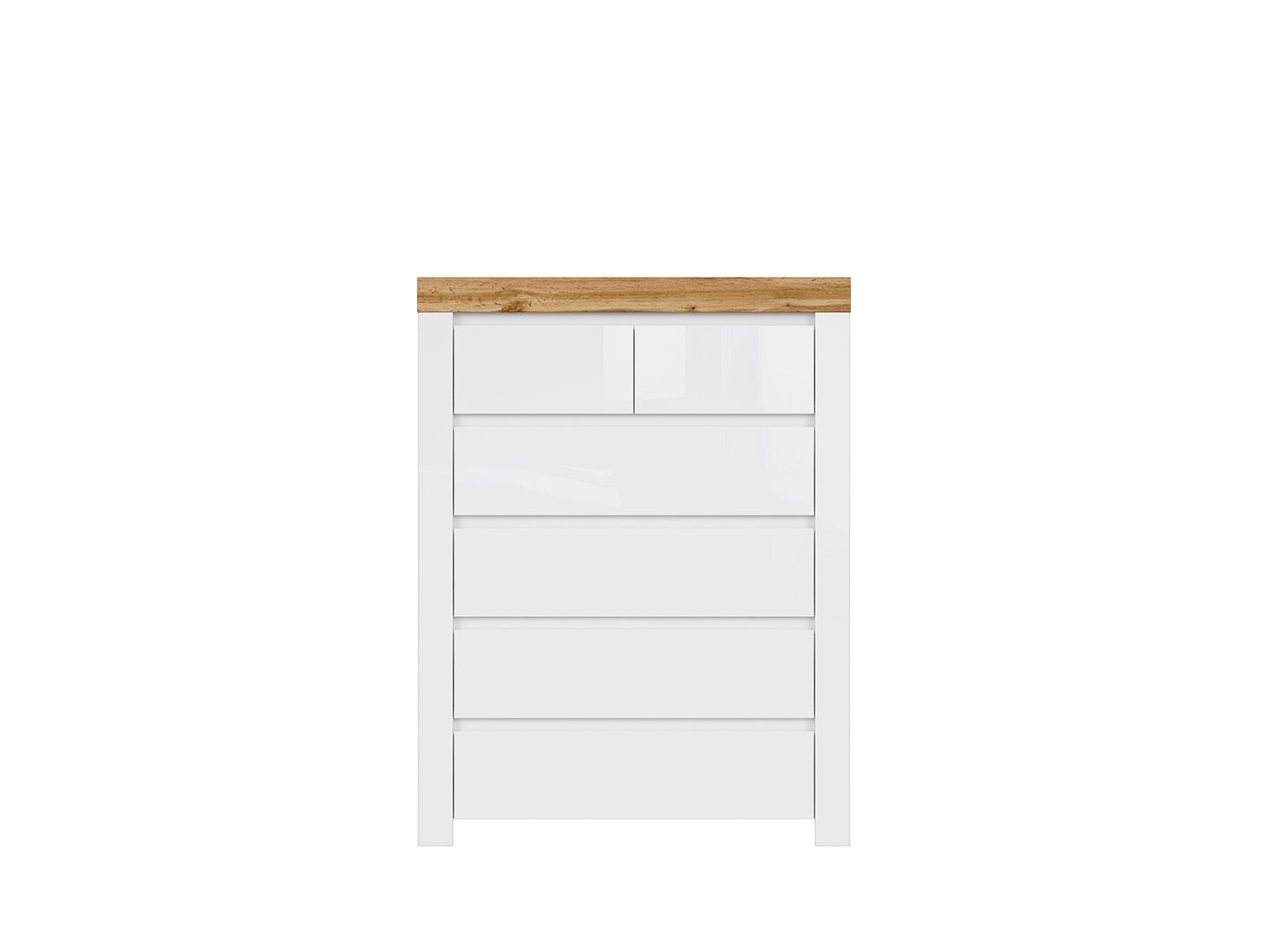 Komoda HOLTEN KOM6S/A biely/dub wotan/biely lesk
