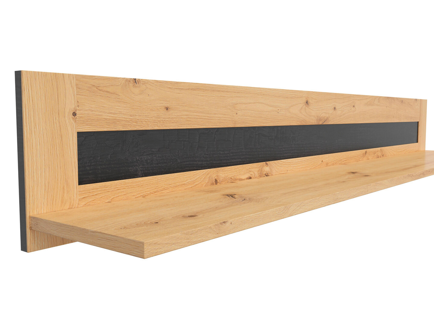 Polica OSTIA POL/160 dub artisan/čierny lesk