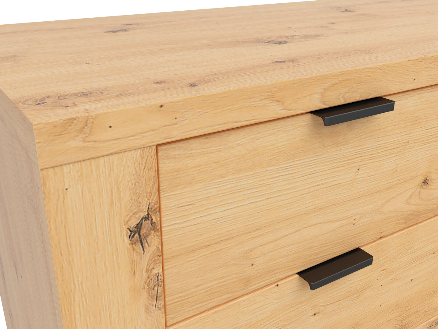 Komoda OSTIA KOM1D4S dub artisan/čierny lesk