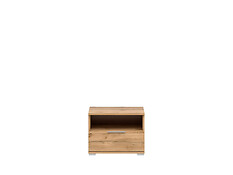 Charakteristika: 

•    Praktický nočný stolík KOM1S z kolekcie ZELE.
•    Obsahuje 1 zásuvku a 1 otvorenú policu.
•    Jednoduchá montáž.


Úlohou kolekcie ZELE je vytvoriť moderný a harmonický interiér poskytujúci útočisko celej rodine. Symaptický vzhľad pramení vo farebnej kombinácii prírodného dreva a bieleho lesku. Minimalistické línie a nenápadné úchyty zdôrazňujú charakter nábytku, ktorý vytvorí dokonalú atmosféru domácnosti.
