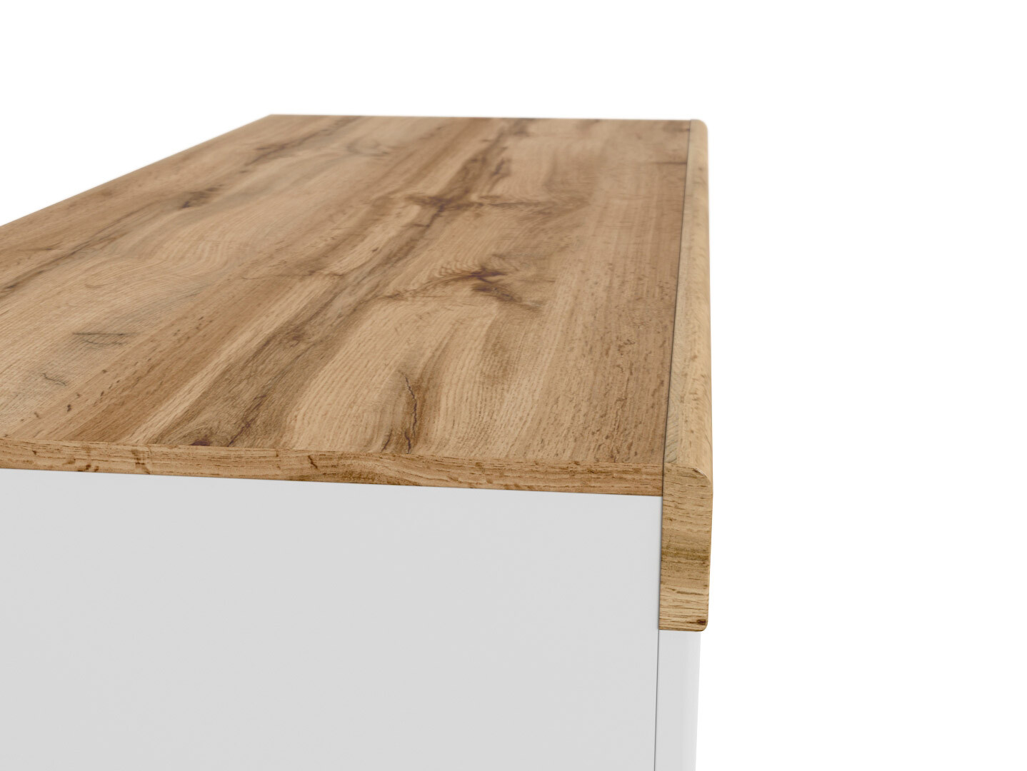 Kancelársky stôl HOLTEN BIU1D1S biely/dub wotan/biely lesk