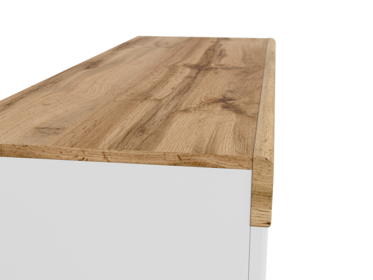 Kancelársky stôl HOLTEN BIU1S biely/dub wotan/biely lesk