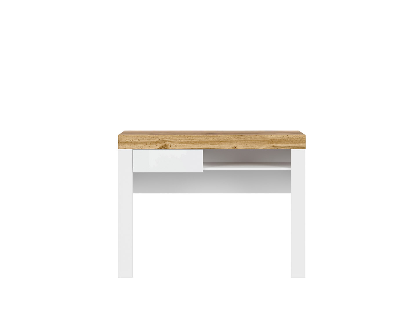 Kancelársky stôl HOLTEN BIU1S biely/dub wotan/biely lesk