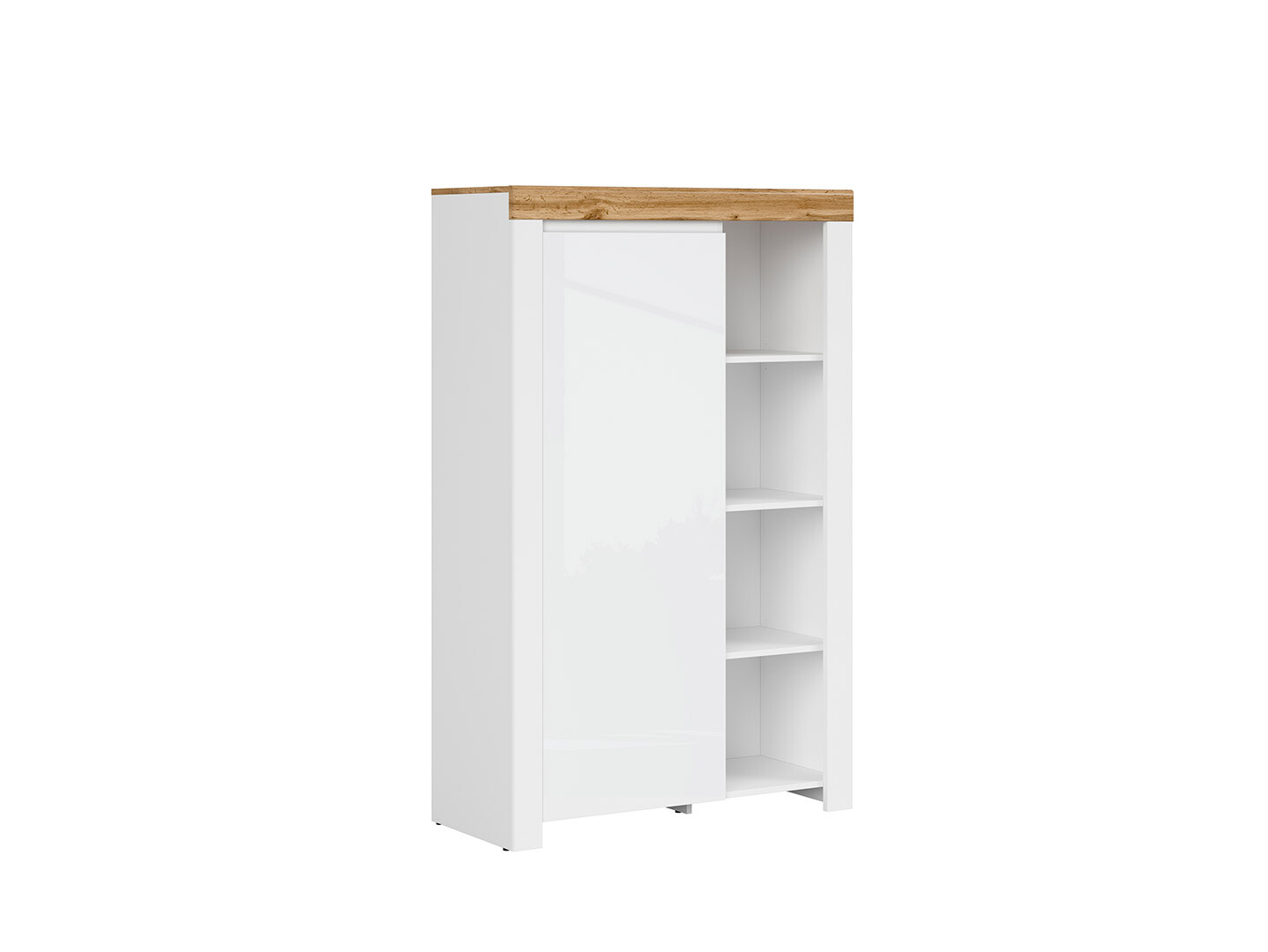 Regál HOLTEN REG1D/150 biely/dub wotan/biely lesk