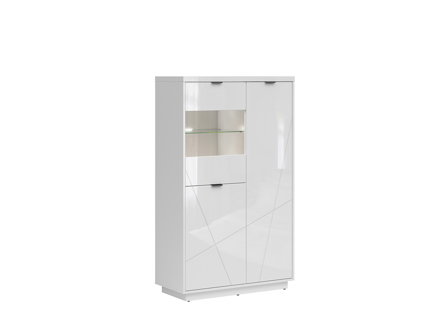 Vitrína FORN REG2D1W biely lesk