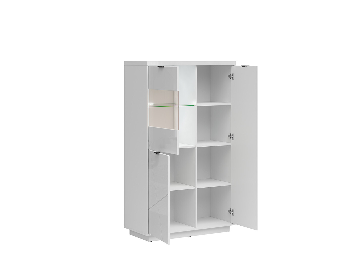 Vitrína FORN REG2D1W biely lesk