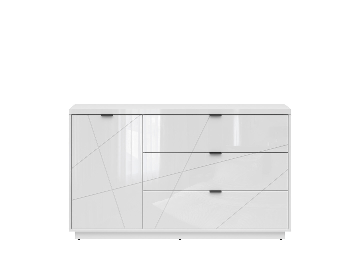 Komoda FORN KOM1D3S biely lesk