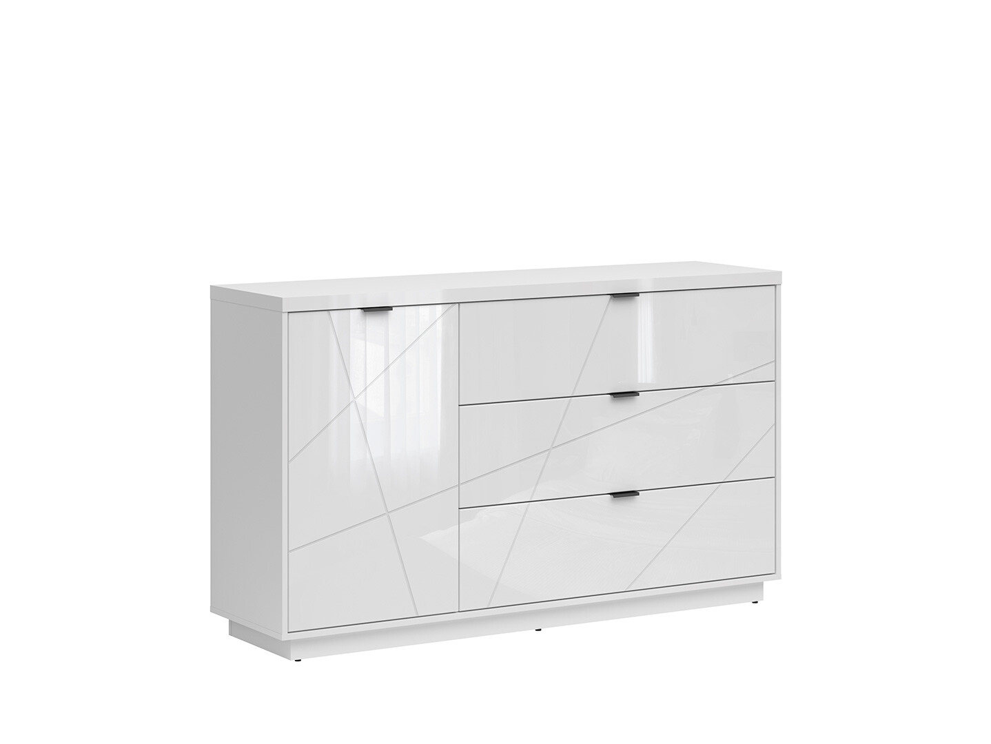 Komoda FORN KOM1D3S biely lesk