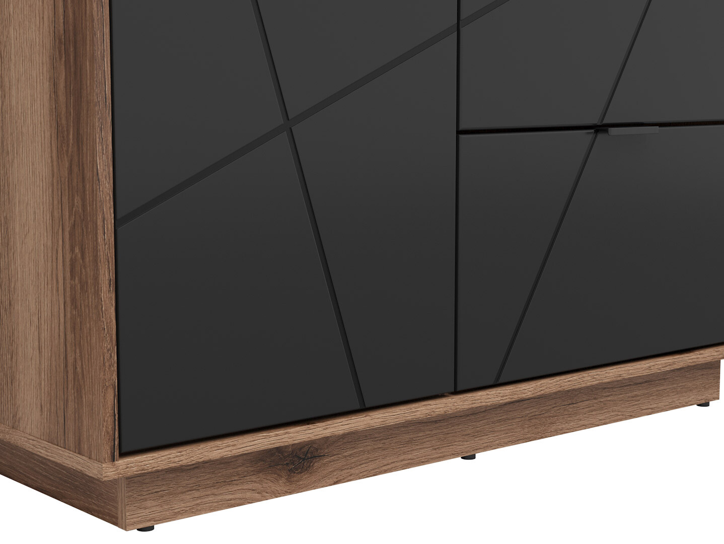 Skriňa FORN SZF2D2S dub delano tmavý/čierná matná