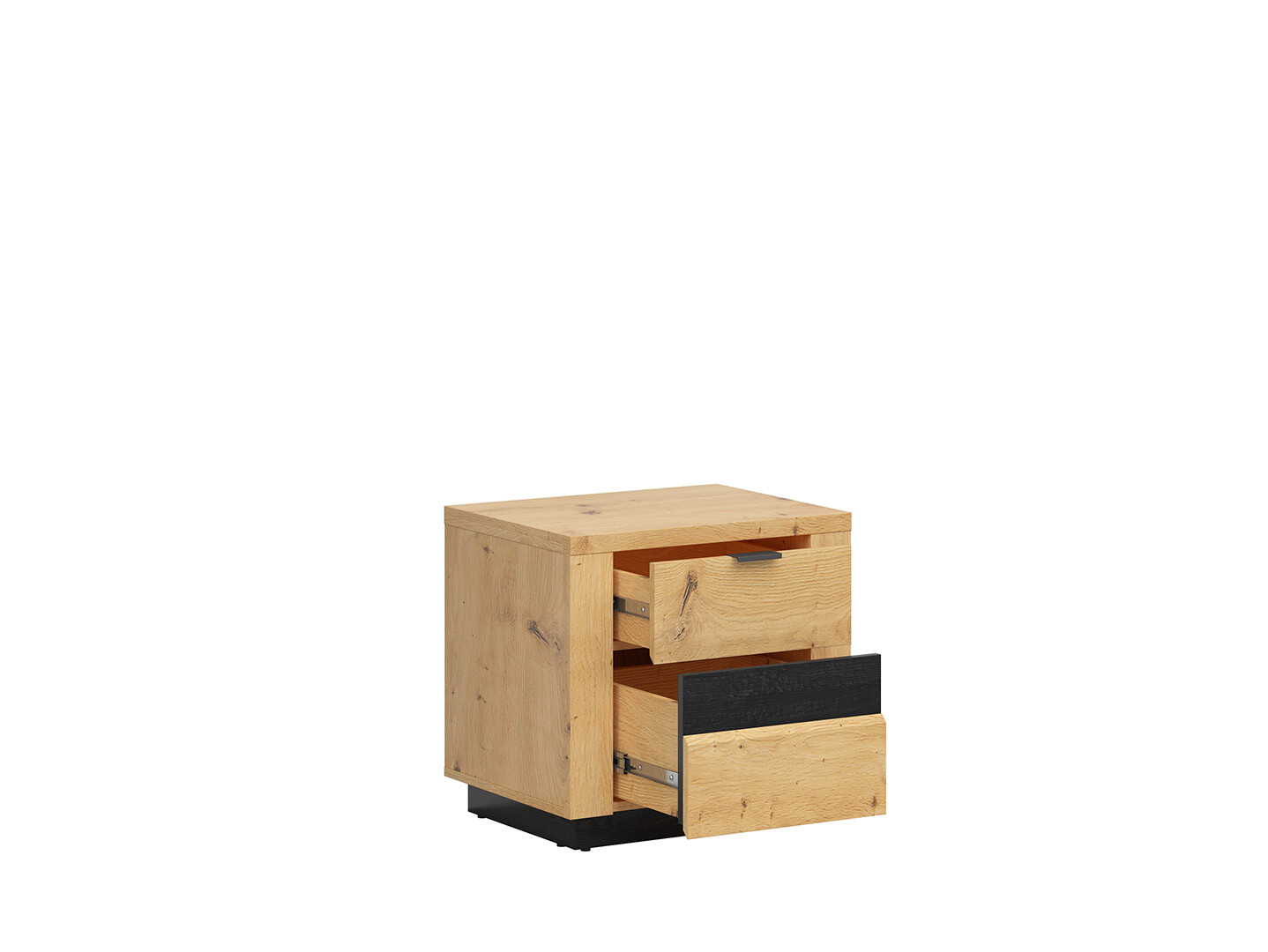 Nočná skrinka OSTIA KOM2S dub artisan/čierny lesk