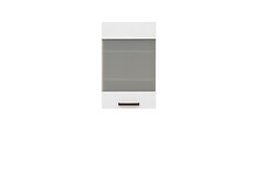 Horná vitrínová skrinka G-45/72 FVz kolekcie kuchynských zostáv SEMI LINE.
•    Jednodverová skrinka disponuje vo vnútri 2 policami.
•    Dvierka pozostávajú z tvrdeného skla. 
•    Moderný dizajn je doplnený čiernou rukoväťou jednoduchého tvaru.
•    Dodávaná v demonte. 