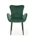 
	
		Jedálenská stolička HALMAR K427 je určená pre milovníkov moderného interiéru.
		• Jedinečný vzhľad vďaka kombinácií tkaniny a kovu dodáva izbe nádych elegancie.
		• Súčasťou sú aj podrúčky, ktoré tvoria so sedadlom a operadlom celok.
	
		• K sympatickému vzhľadu pridáva ozdobné šitie.
		• Vhodne doplní Vašu jedáleň, či obývaciu izbu.
		• Farba: tmavozelená, kov čierny
	
		 
	
		Farba stoličky na Vašom monitore sa nemusí zhodovať so skutočným farebným prevedením produktu.


	 

