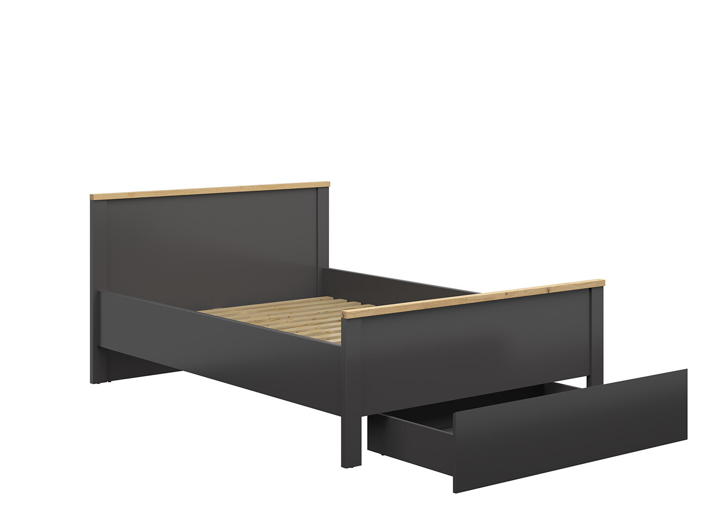 Posteľ HESEN LOZ1S/140 grafit/dub artisan