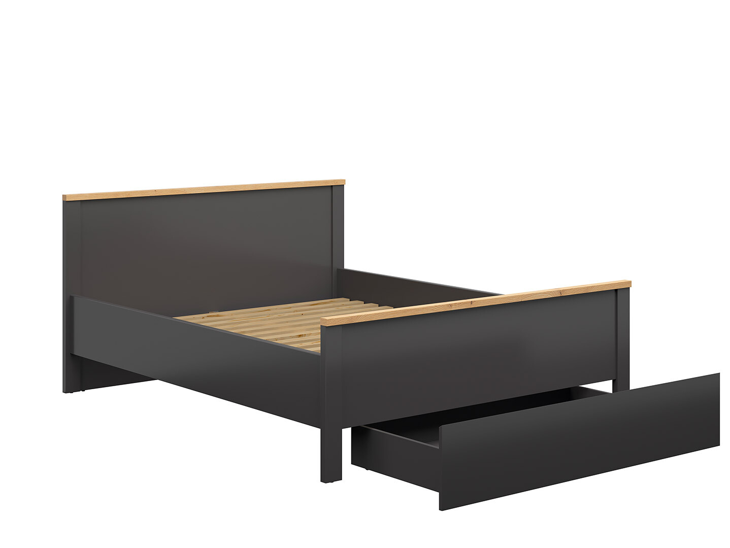 Posteľ HESEN LOZ1S/160 grafit/dub artisan