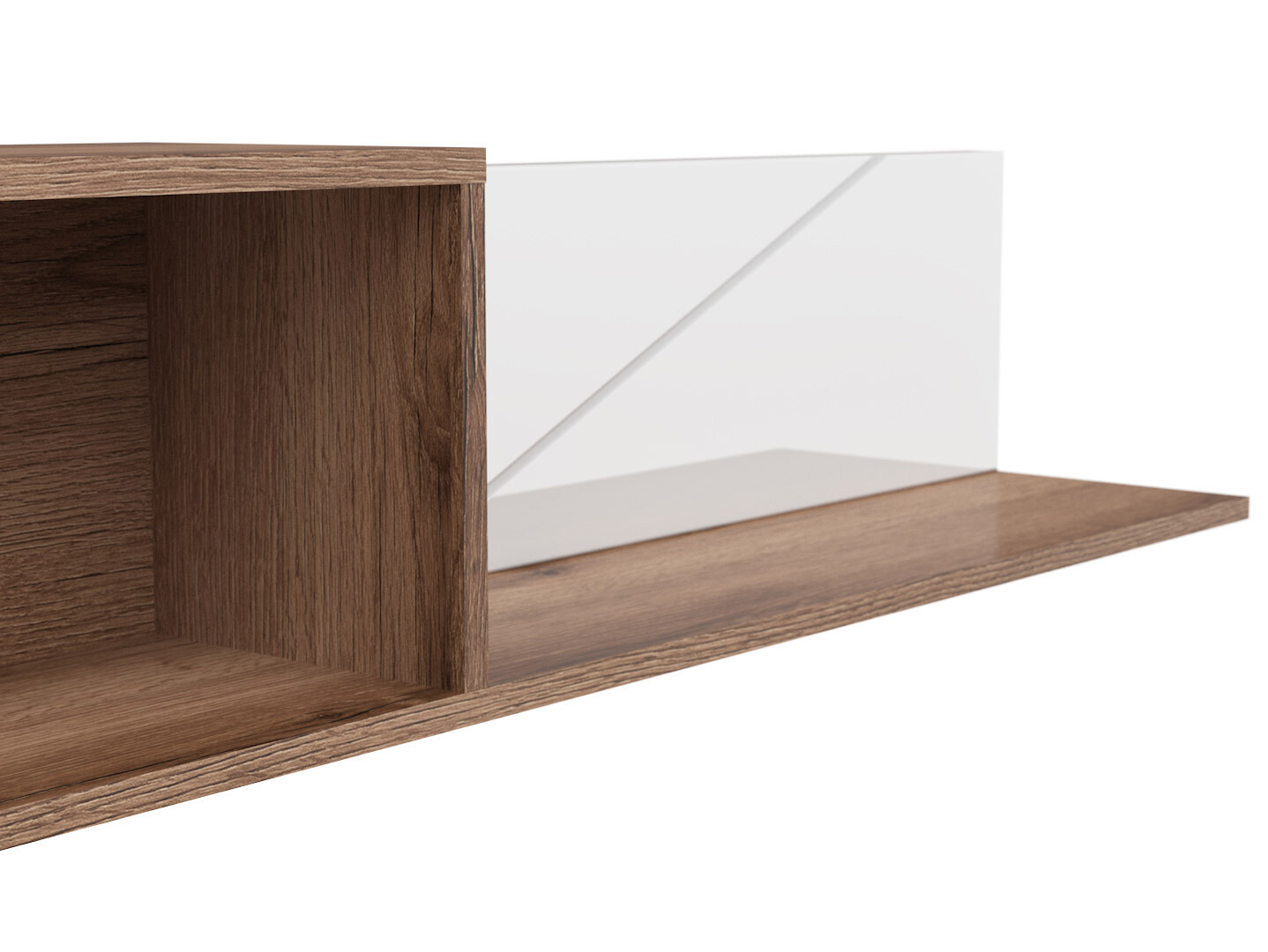 Polica FORN POL/160 dub Delano tmavý/ biely lesk