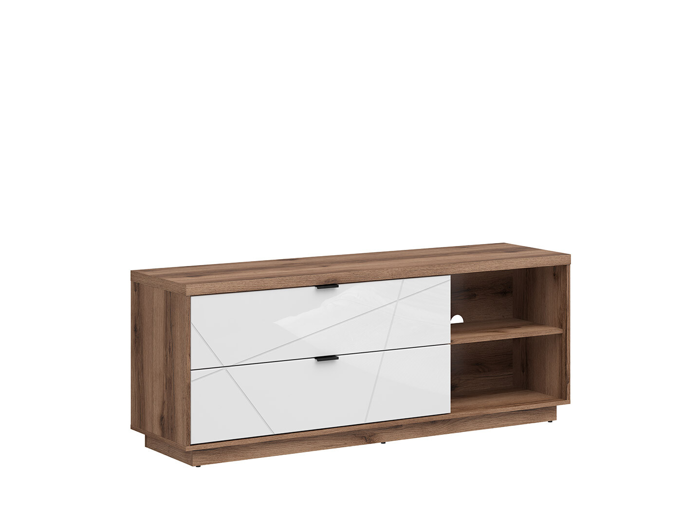 TV skrinka FORN RTV2S dub delano tmavý/biely lesk