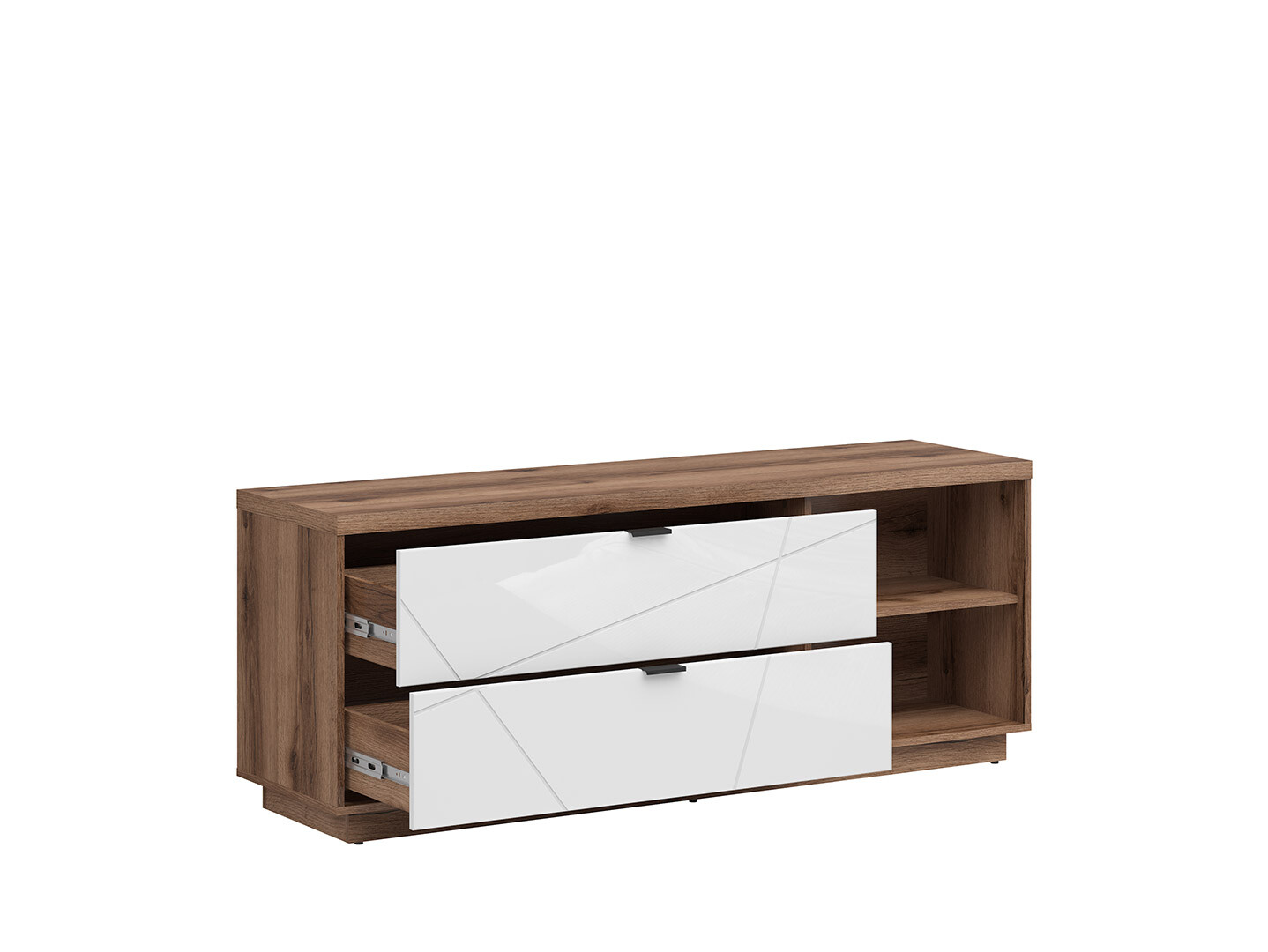 TV skrinka FORN RTV2S dub delano tmavý/biely lesk