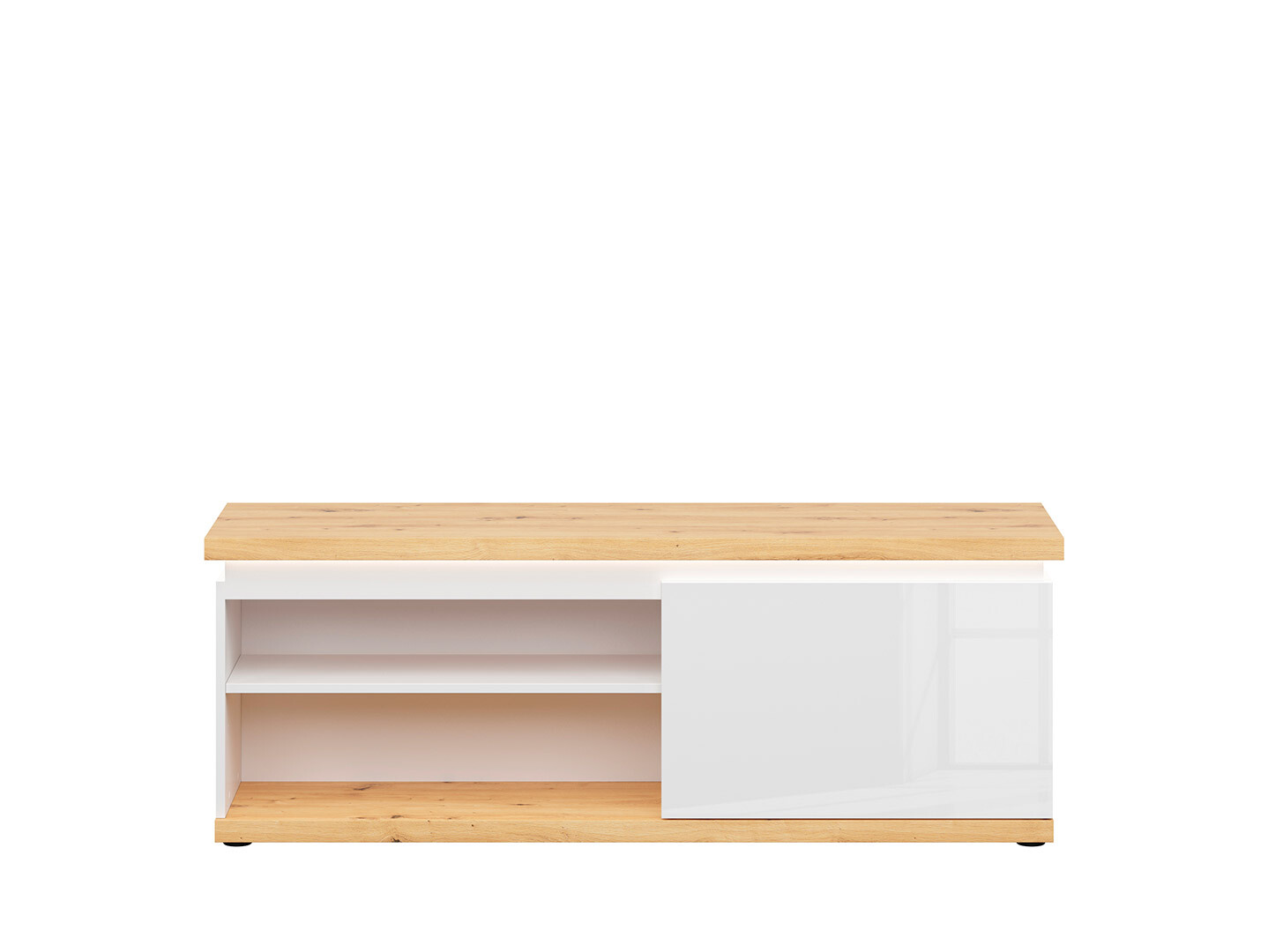 TV skrinka LAVAL RTV1D biely lesk/ dub Artisan