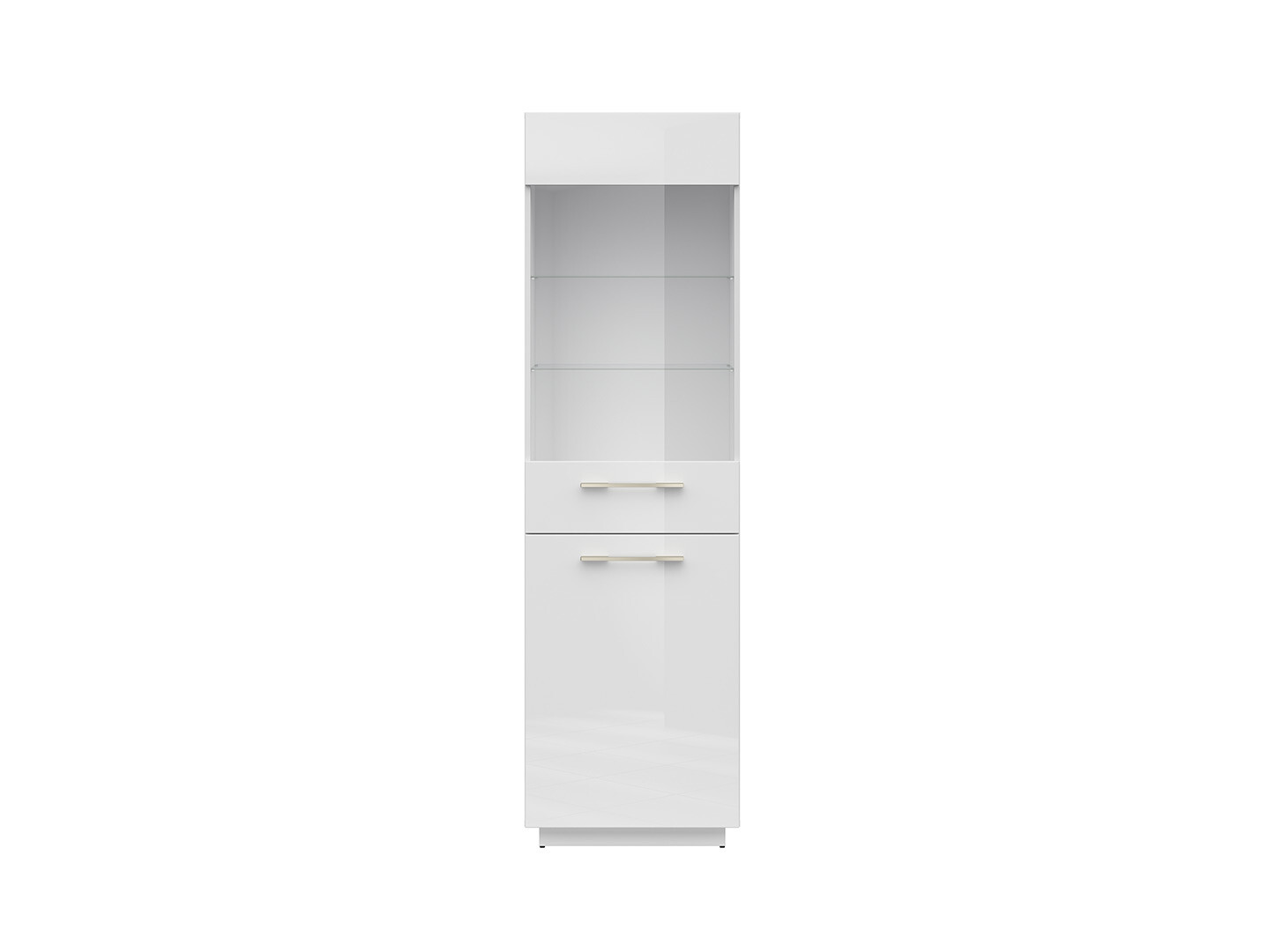 Vitrína FL SMART REG1D1W biela alpská/biely lesk