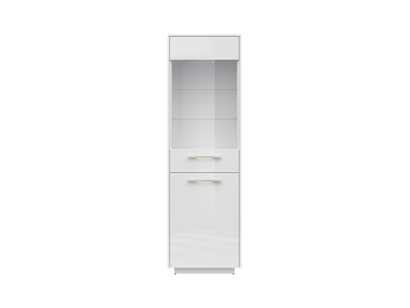Vitrína FL SMART REG1D1W biela alpská/biely lesk