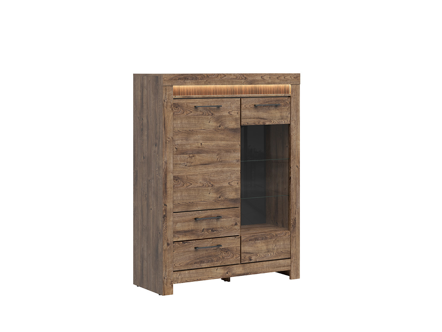 Vitrína TORIN REG1D1W2S dub ribbeck hnedý