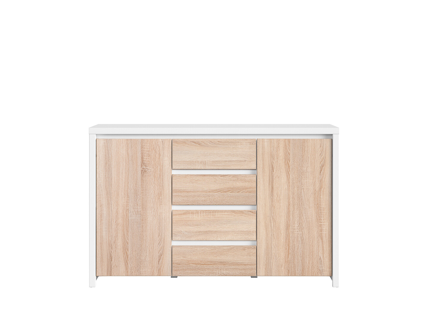 Komoda KASPIAN KOM2D4S biela / dub sonoma