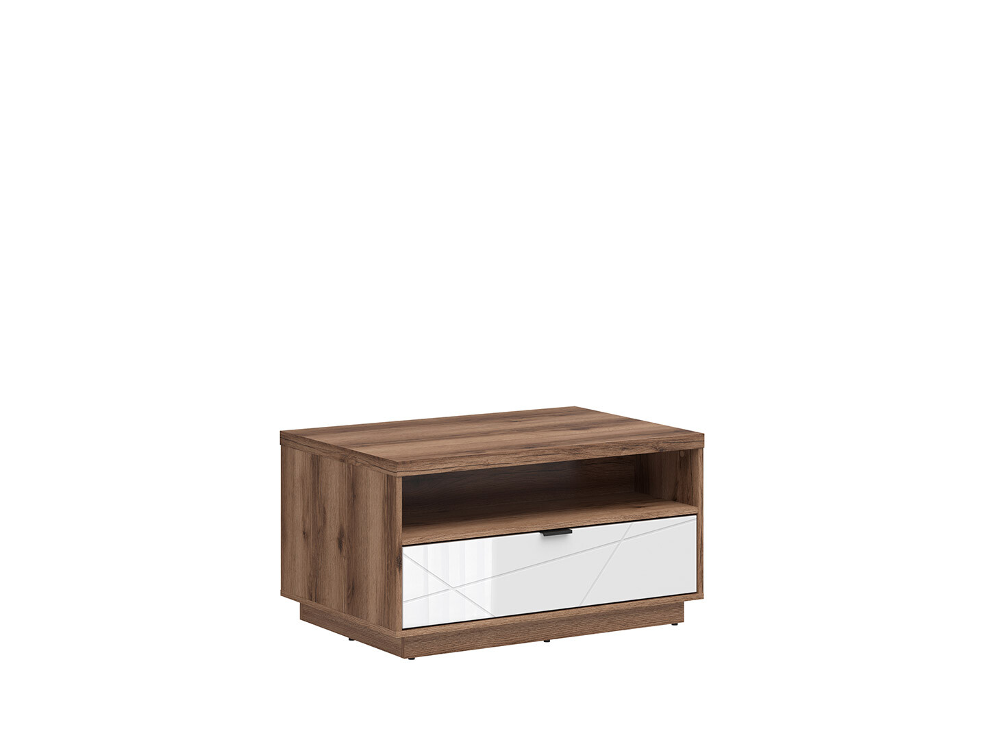 Konferenčný stolík FORN LAW1S dub delano tmavý/biely lesk