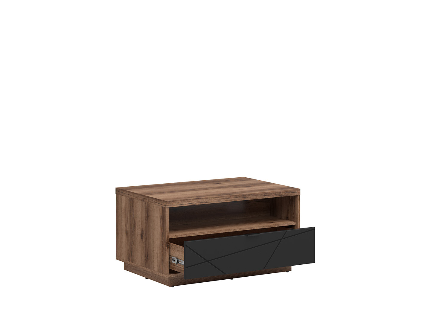 Konferenčný stolík FORN LAW1S dub delano tmavý/čierná matná