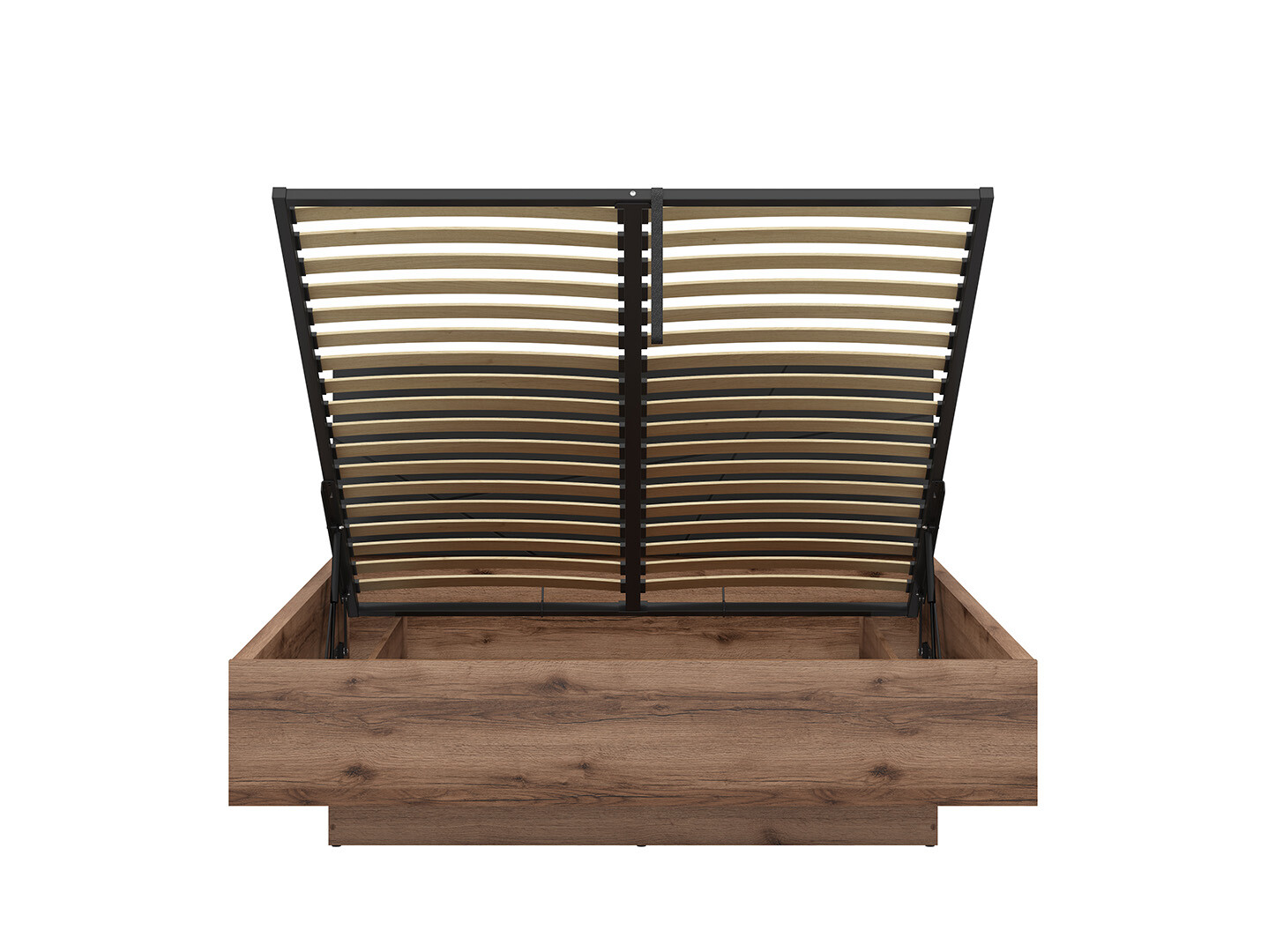 Posteľ 160x200 FORN dub delano tmavý/čierná matná