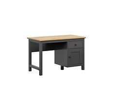 Charakteristika: 

•    Praktický písací stôl BIU1D1S.
•    Stôl obsahuje 1 zásuvku a skrinku s 1 policou.
•    Zásuvka a výsuvná polica sú na valčekových koľajničkách.
•    Moderná kombinácia farieb korpusu a vrchnej dosky spĺňa najmodernejšie trendy dnešnej doby.
•    Jednoduchá montáž.
