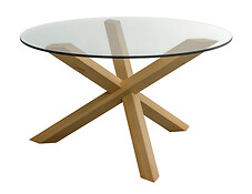 
	Tento moderný konferenčný stolík ocenia všetci milovníci minimalistického dizajnu a prírodných materiálov. Nohy stolíka sú vyrobené z masívneho bukového dreva, vrchný diel tvorí sklo s priemerom 70 cm.

	
	Dodávaný v demonte, montáž je jednoduchá.
