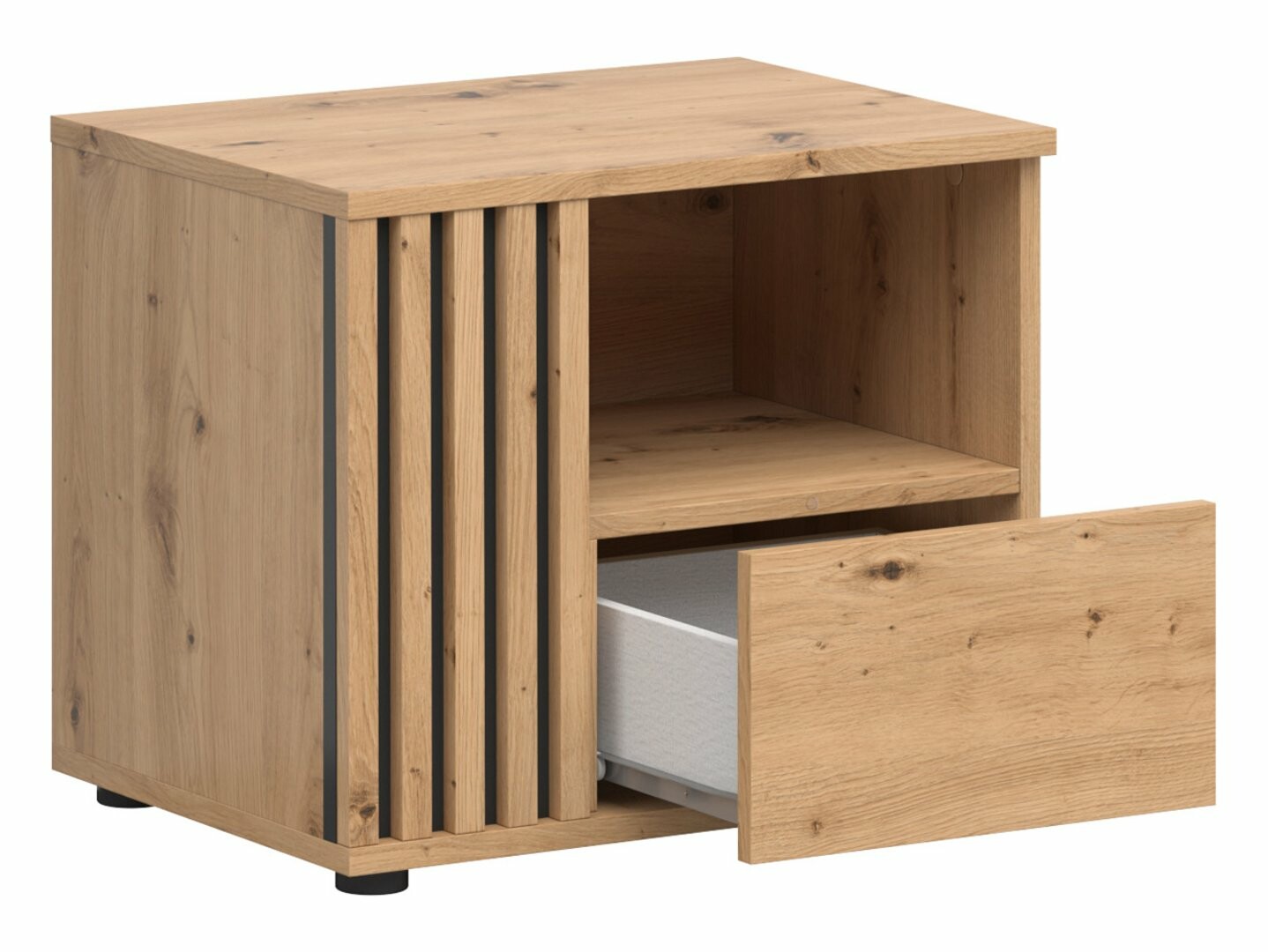 Nočný stolík VABRES KOM1S/L dub artisan/čierna