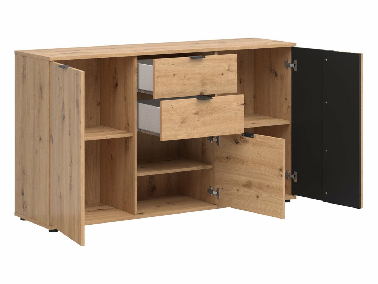 Komoda VABRES KOM3D2S dub artisan/čierna