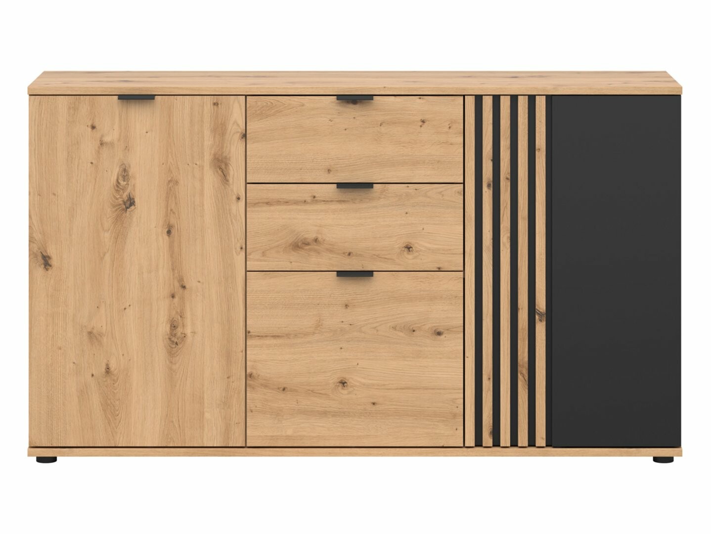 Komoda VABRES KOM3D2S dub artisan/čierna