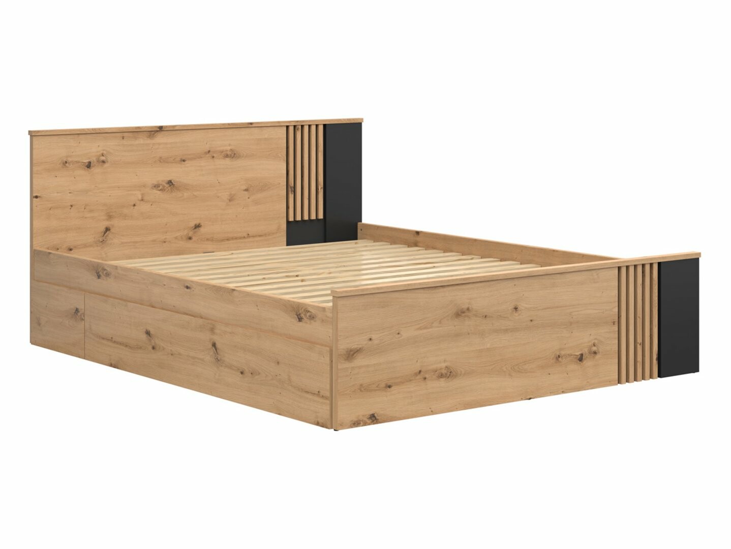 Posteľ 160x200 VABRES LOZ/160 dub artisan/čierna